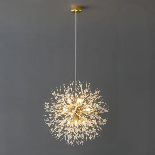 Luxurious Crystal Chandelier Pendant Light Fixture Dandelion Design Gold — Main Image