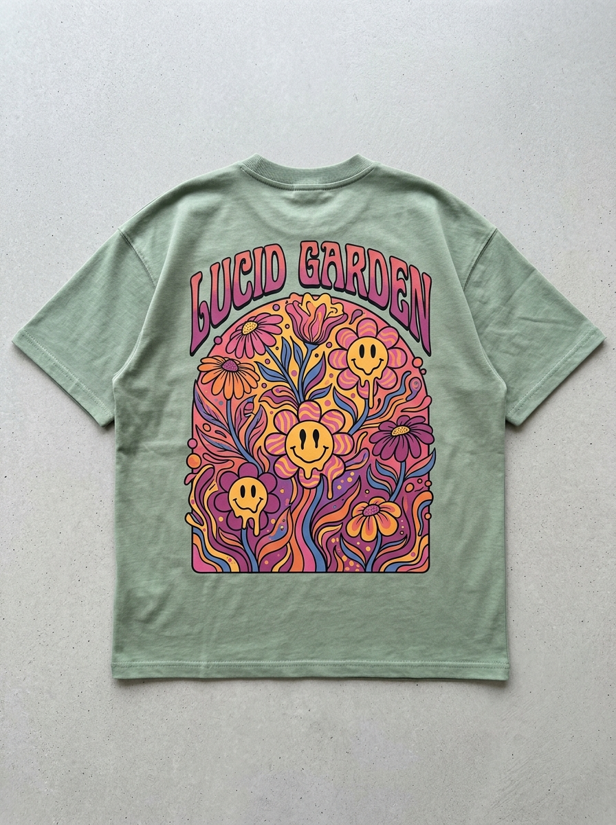 Lucid Garden Oversized T-Shirt - Back view