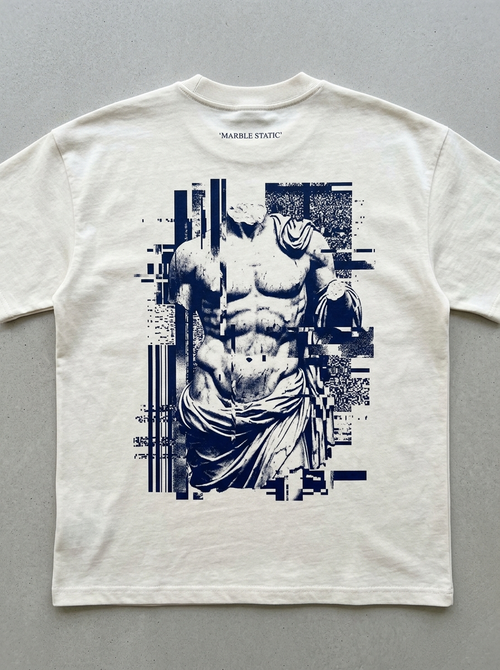 Marble Static Oversized T-Shirt - Back view