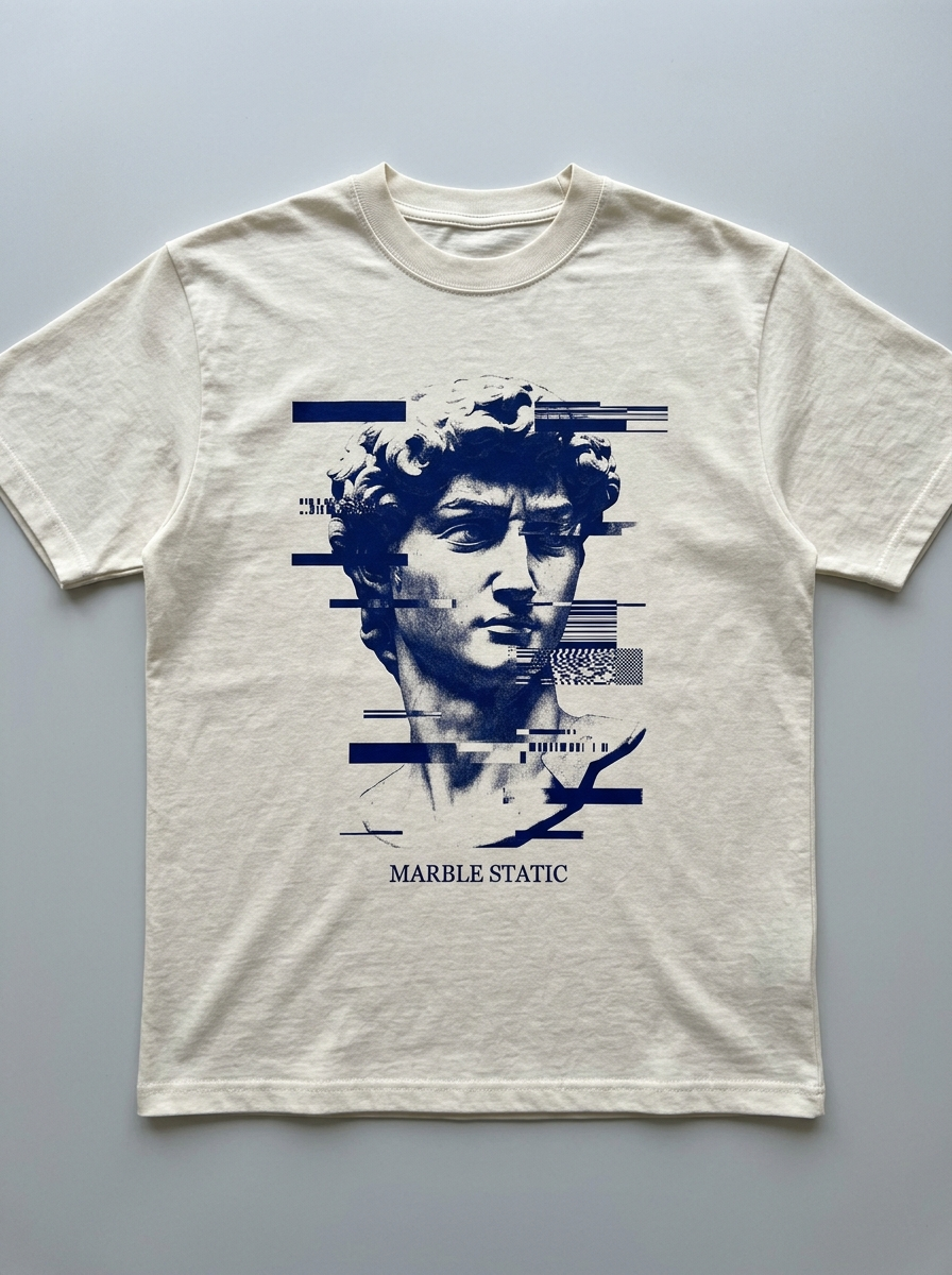 Marble Static Oversized T-Shirt - Front view