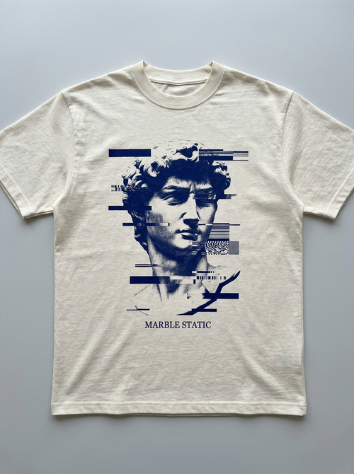 Marble Static Oversized T-Shirt - Front view