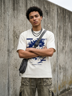 Marble Static Oversized T-Shirt - Worn by model