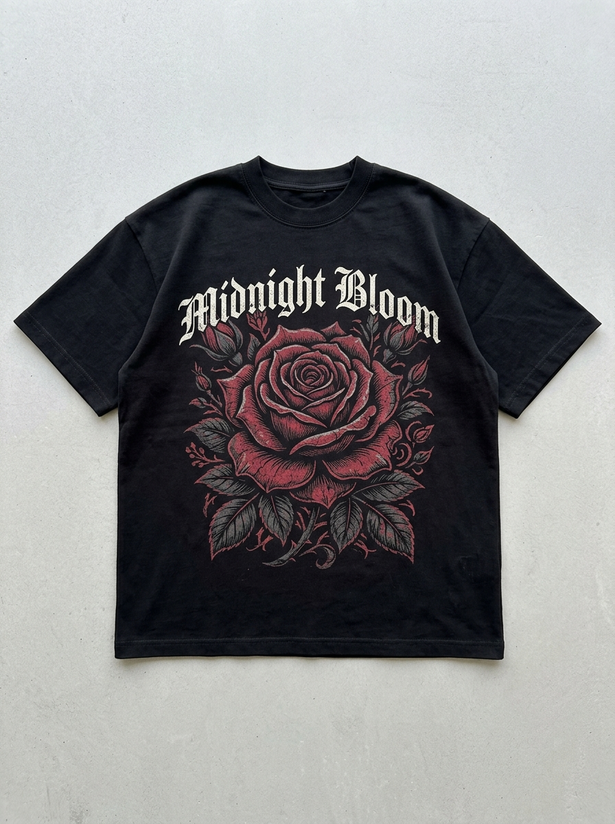 Midnight Bloom Oversized T-Shirt - Front view