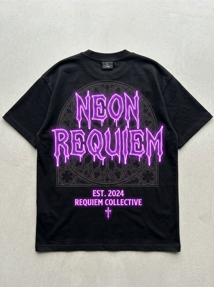 Neon Requiem Oversized T-Shirt - Back view