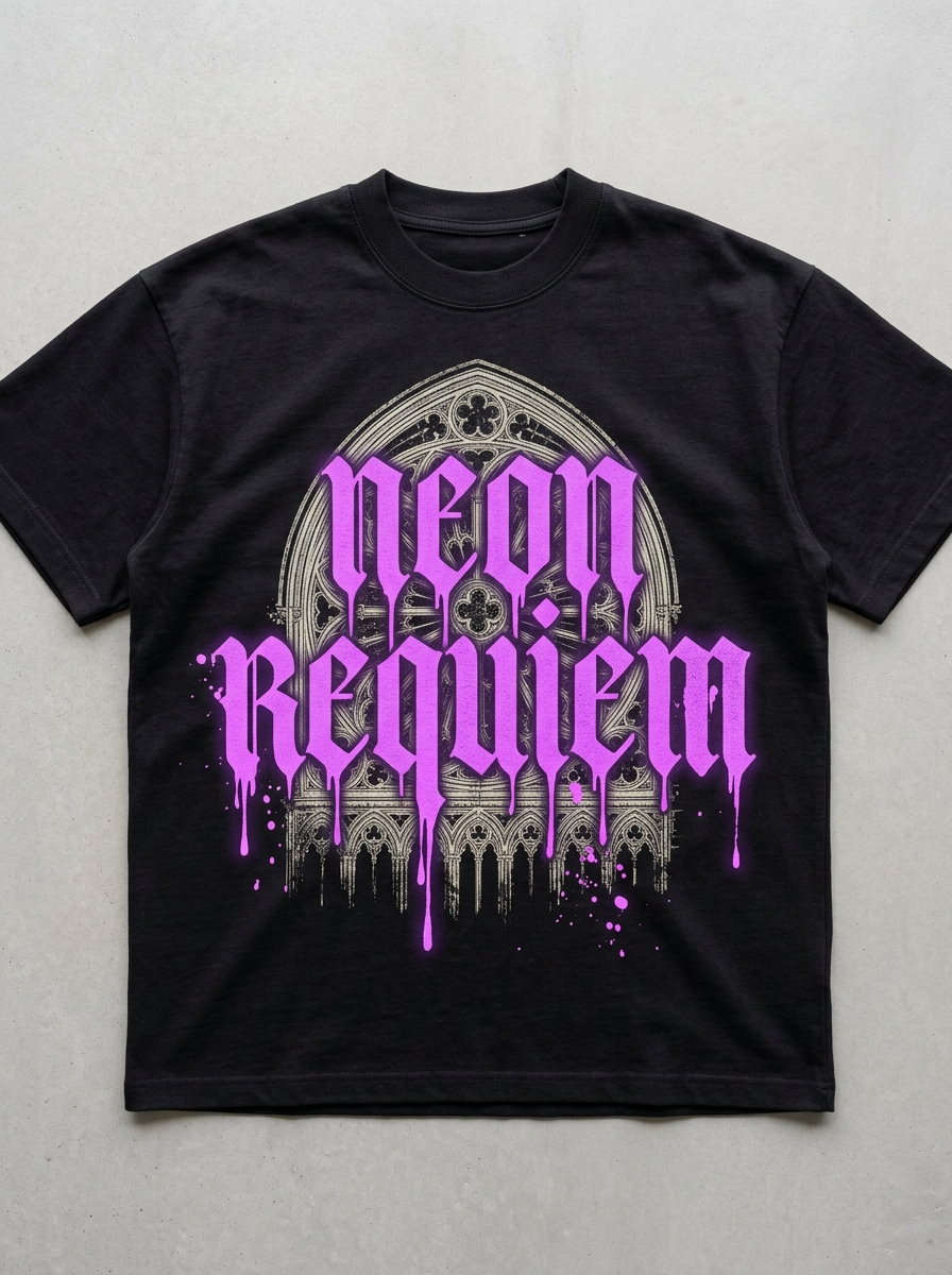 Neon Requiem Oversized T-Shirt - Front view