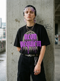 Neon Requiem Oversized T-Shirt - Worn by model