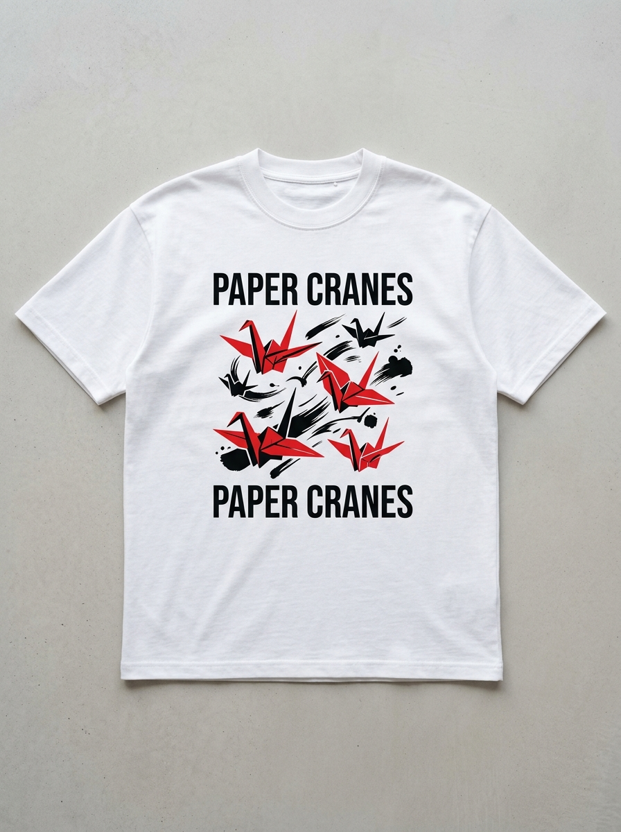 Paper Cranes Oversized T-Shirt - Front view