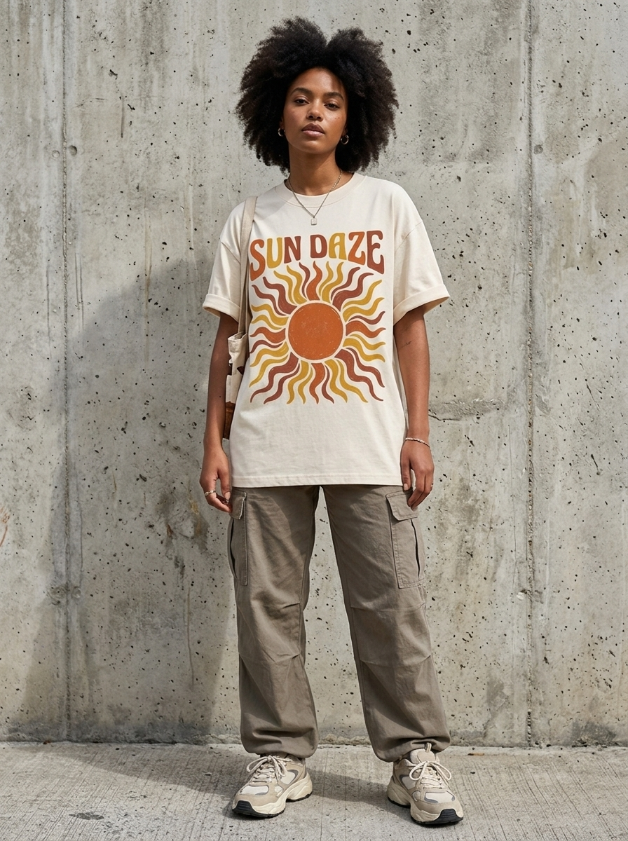 Sun Daze Oversized T-Shirt - Worn by model